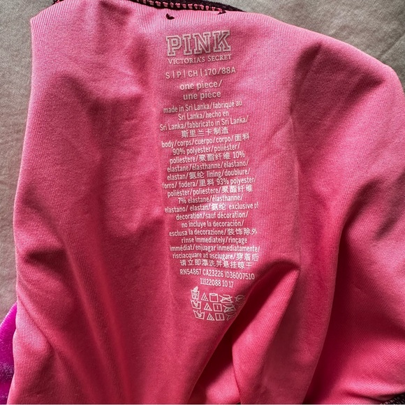 VS Pink vintage style pink/mulberry colored velvet cut out swimsuit. Size Small - Picture 11 of 11